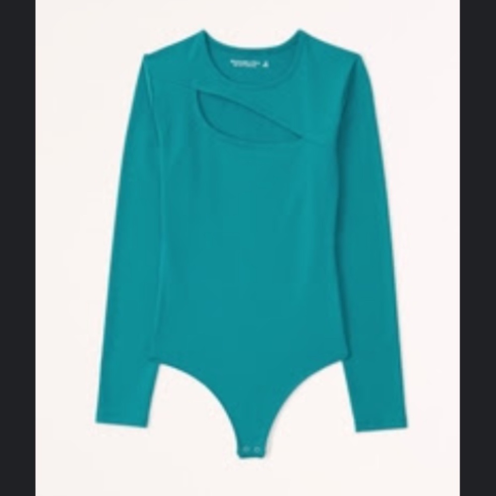 ABERCROMBIE & FITCH TEAL LONG SLEEVE BODYSUIT